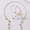 Zinc Alloy Round Beaded Choker & Cuff Bangles Sets FS-WGEFCD5-04-1
