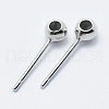 Rhodium Plated 925 Sterling Silver Ear Stud Findings STER-I014-23P-2