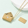 304 Stainless Steel Envolope Pendant Necklaces for Women NJEW-U037-01C-G-2