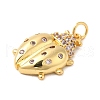 Brass Pave Cubic Zirconia  Pendants KK-Z028-04G-2