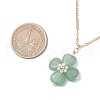 Natural Green Aventurine Clover Shamrock Pendant Necklaces NJEW-JN05170-02-4