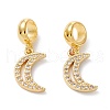 Brass Cubic Zirconia European Dangle Charms KK-B037-29G-1