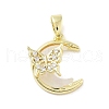 Brass Micro Pave Cubic Zirconia Pendants KK-F877-26G-1