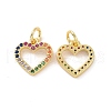 Brass Micro Pave Colorful Cubic Zirconia Charms KK-E068-VF134-1