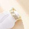 Brass Micro Pave Clear Cubic Zirconia Cuff Rings for Women RJEW-S398-02G-2