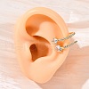 Brass Micro Pave Clear Cubic Zirconia Cuff Earrings EJEW-K305-02G-3