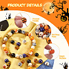 Craftdady 100Pcs 10 styles Halloween Themed Natural Wooden Beads WOOD-CD0001-21-4