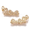 Brass Micro Pave Clear Cubic Zirconia Pendants ZIRC-N040-13-G-2