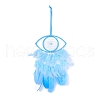 Handmade Eye Woven Net/Web with Feather Wall Hanging Decoration HJEW-K035-04A-2