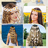 CRASPIRE 4Pcs 4 Styles Cloth Flower Hippie Headband Floral Crown OHAR-CP0001-17-5