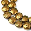 Electroplated Natural Lava Rock Beads Strands G-K388-01D-2