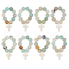 Natural Flower Amazonite Round Beads Pendant Decoration HJEW-OC00017-1