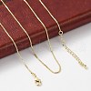 Brass Box Chain Necklaces for Women NJEW-D302-42G-1
