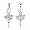 Brass Micro Pave Cubic Zirconia Pendants ZIRC-T016-04P-1