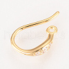 Brass Micro Pave Cubic Zirconia Earring Hooks ZIRC-Q002-144G-1