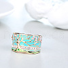 Tree Pattern Alloy with Rhinestone Enamel Finger Rings FS-WG83F61-03-4