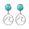 304 Stainless Steel Dangle Stud Earrings EJEW-JE06302-01-2