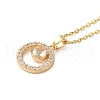 Brass Micro Pave Cubic Zirconia Pendant Necklaces for Women NJEW-E106-15KCG-2