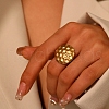 304 Stainless Steel Adjustable Cuff Rings for Women RJEW-Z099-01G-03-1