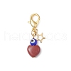 Natural Gemstone Heart Pendant Decorations HJEW-JM01050-2