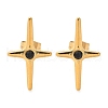 Cross 304 Stainless Steel Stud Earrings EJEW-F361-07G-2