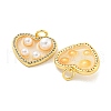 Rack Plating Brass Micro Pave Cubic Zirconia Pendants KK-C059-06G-2