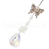 Crystal and Alloy Rhinestones Steel Wire Pendant Decorations HJEW-R050-01RGP-2