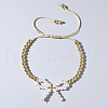 Elegant Butterfly Bow Girl Style Bracelet Gold-plated Copper Beads Pearl-like NQ2566-1-1