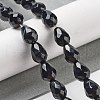 Dyed & Heated Natural Black Agate Beads Strands G-P520-B15-01-2