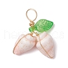 12Pcs 4 Styles Natural Sea Shell Copper Wire Wrapped Pendants PALLOY-JF03611-4