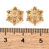 Brass Micro Pave Clear Cubic Zirconia Bead Caps KK-K378-47A-G-2