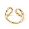 Clear Cubic Zirconia Hollow Out Teardrop Open Cuff Ring with ABS Plastic Imitation Pearl Beaded RJEW-G283-03G-3