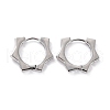 Sun Shape Clear Cubic Zirconia Small Hoop Earring for Her EJEW-C002-07P-RS-1