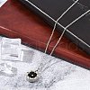 304 Stainless Steel Clear Cubic Zirconia Compass Pendant Cable Chain Necklaces for Women NJEW-F331-03EBP-3