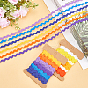 Gorgecraft 4 Cards 2 Styles  Polyester Wavy Fringe Trim Ribbon DIY-GF0009-48B-4