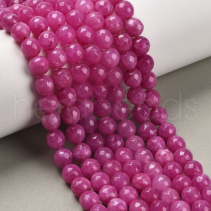 Natural White Jade Bead Strands G-R346-8mm-14-1