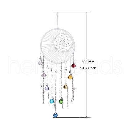 Woven Web/Net with Glass Round Pendant Decorations PW-WG61351-04-1