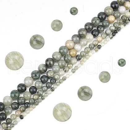 GOMAKERER 4 Strands 4 Styles Natural Green Rutilated Quartz Beads Strands G-GO0001-49-1