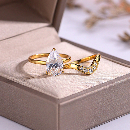 925 Sterling Silver Pave Cubic Zirconia Stackable Finger Rings Sets for Women VY9224-1-1