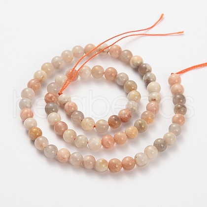 Natural Multi-Moonstone Beads Strands G-O030-4mm-10-1