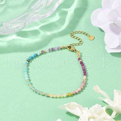 Chakra Natural Mixed Gemstone Chips Beaded Bracelets for Women BJEW-JB11631-03-1