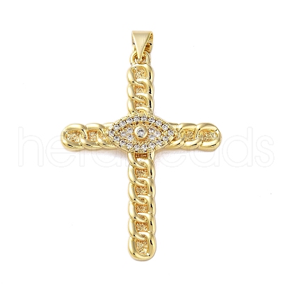 Brass Micro Pave Clear Cubic Zirconia Pendants KK-A212-06B-G-1