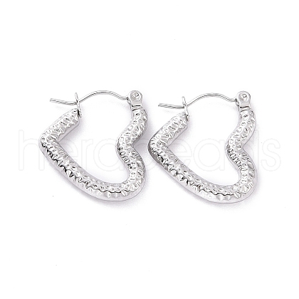 Non-Tarnish 304 Stainless Steel Heart Hoop Earrings for Women X-EJEW-G293-25P-1