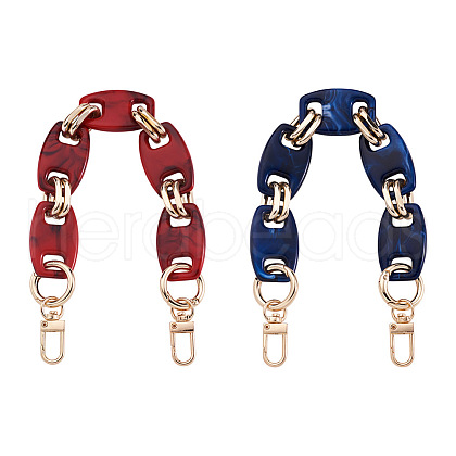 Givenny-EU 2Pcs 2 Colors Acrylic Curb Chain Bag Strap FIND-GN0001-29-1