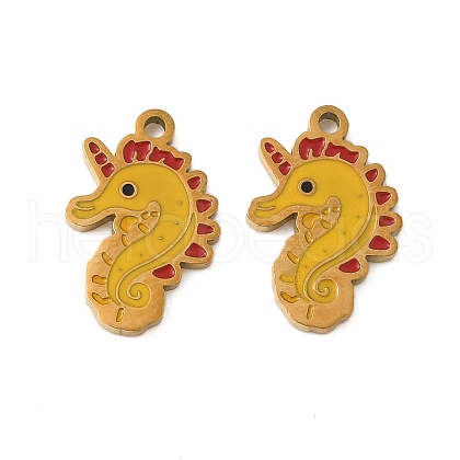 304 Stainless Steel Enamel Charms STAS-Z139-03G-10-1