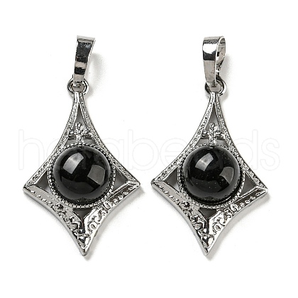 Natural Obsidian Pendants G-P517-03P-04-1