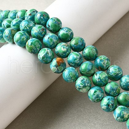 Dyed Natural Magnesite Beads Strands G-L617-D01-8mm-01-1