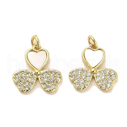 Brass Micro Pave Clear Cubic Zirconia Pendants KK-K365-05C-G-1