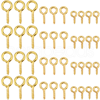 SOFPLATE 600Pcs 3 Size Iron Screw Eye Pin Peg Bails IFIN-SP0001-05G-1