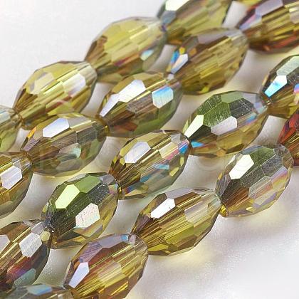 Electroplate Glass Beads Strands EGLA-J013-4x6mm-H29-1
